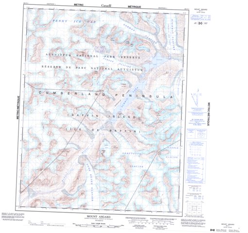 Mount Asgard Topographic Paper Map 026I11 at 1:50,000 scale