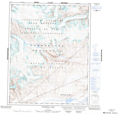 Avalikong Lake Topographic Paper Map 026I16 at 1:50,000 scale
