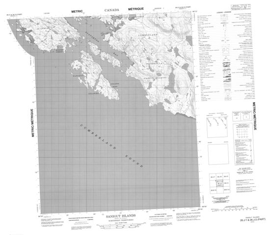 Sanigut Islands Topographic Paper Map 026J01 at 1:50,000 scale