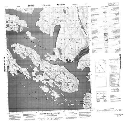 Kekertelung Island Topographic Paper Map 026J07 at 1:50,000 scale