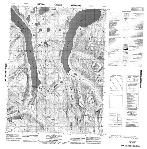 Quajon Fiord Topographic Paper Map 026P11 at 1:50,000 scale