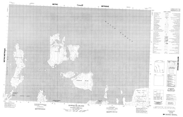 Alikdjuak Island Topographic Paper Map 027A02 at 1:50,000 scale