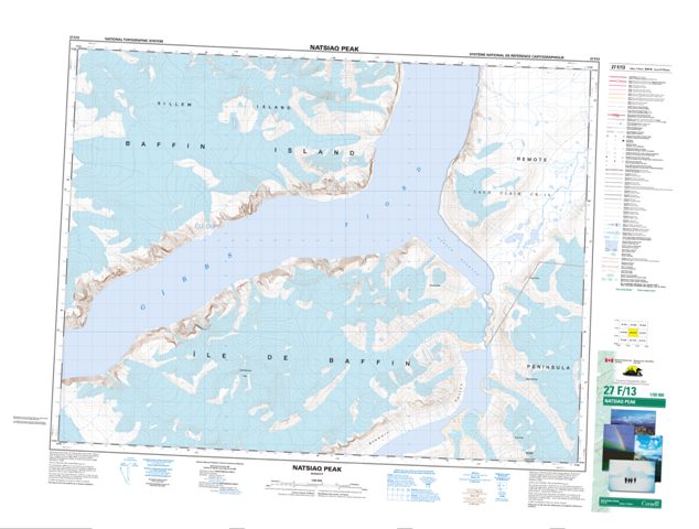 Natsiaq Peak Topographic Paper Map 027F13 at 1:50,000 scale