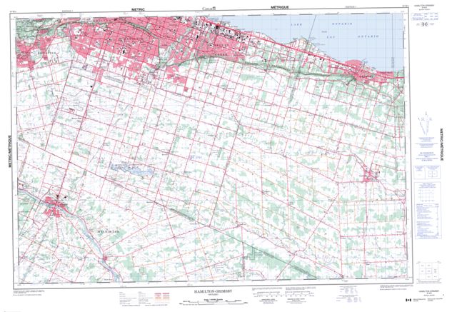 Hamilton-Grimsby Topographic Paper Map 030M04 at 1:50,000 scale