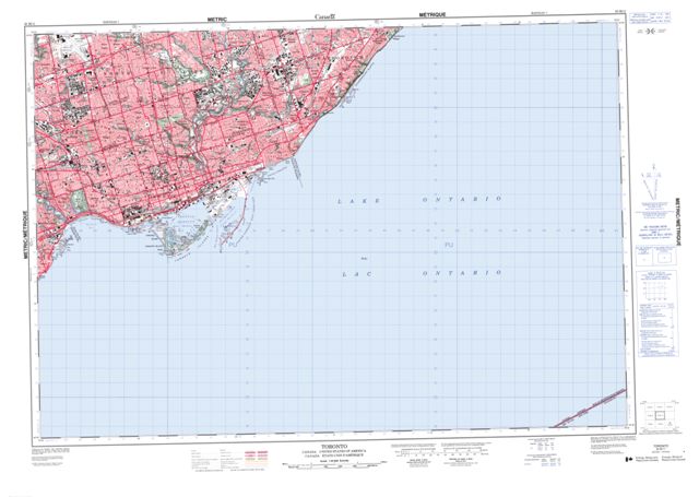 Toronto Topographic Paper Map 030M11 at 1:50,000 scale