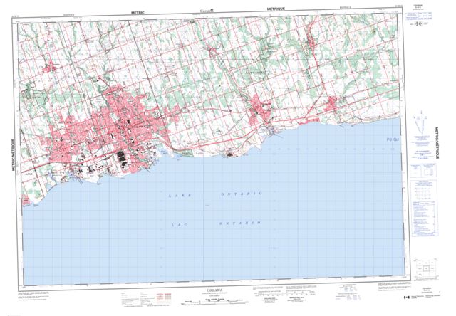 Oshawa Topographic Paper Map 030M15 at 1:50,000 scale