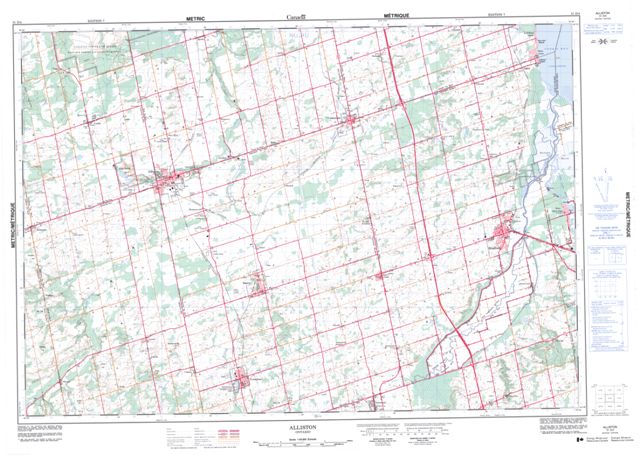 Alliston Topographic Paper Map 031D04 at 1:50,000 scale