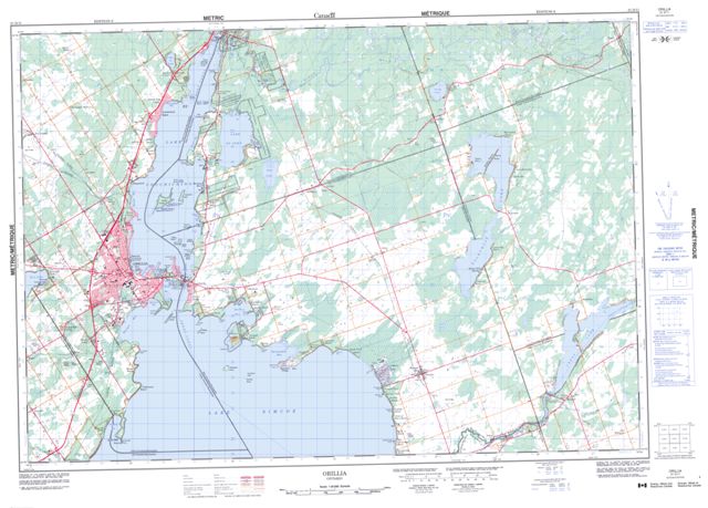 Orillia Topographic Paper Map 031D11 at 1:50,000 scale