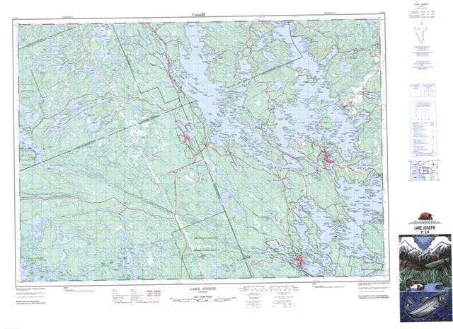 Lake Joseph Topographic Paper Map 031E04 at 1:50,000 scale