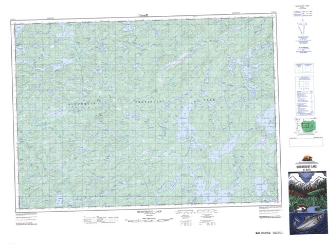 Burntroot Lake Topographic Paper Map 031E15 at 1:50,000 scale