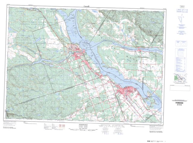 Pembroke Topographic Paper Map 031F14 at 1:50,000 scale