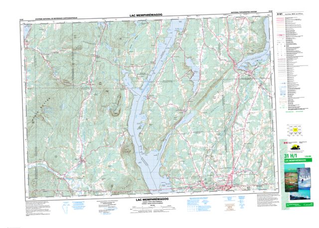 Lac Memphremagog Topographic Paper Map 031H01 at 1:50,000 scale