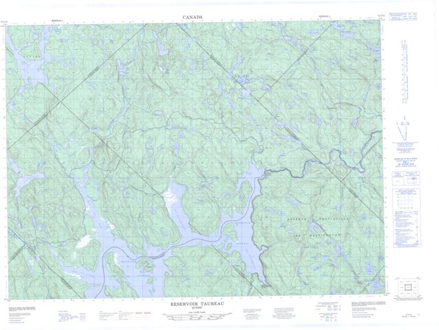 Reservoir Taureau Topographic Paper Map 031I13 at 1:50,000 scale