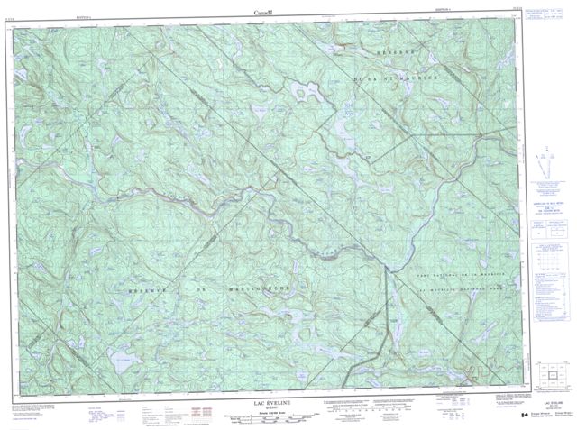 Lac Eveline Topographic Paper Map 031I14 at 1:50,000 scale