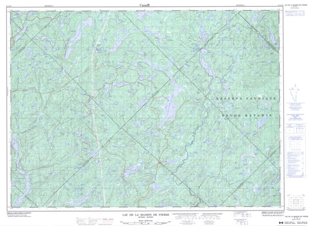 Lac De La Maison De Pierre Topographic Paper Map 031J15 at 1:50,000 scale