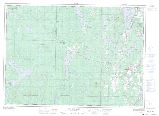 Blue Sea Lake Topographic Paper Map 031K01 at 1:50,000 scale