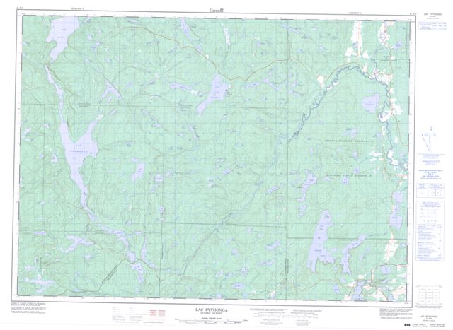Lac Pythonga Topographic Paper Map 031K08 at 1:50,000 scale