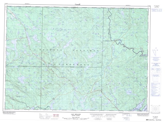 Lac Kellog Topographic Paper Map 031K16 at 1:50,000 scale