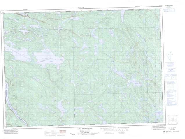 Lac Beauchene Topographic Paper Map 031L10 at 1:50,000 scale