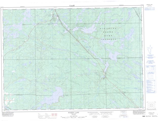 Marten Lake Topographic Paper Map 031L12 at 1:50,000 scale