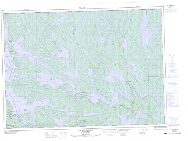 Lac Grindstone Topographic Paper Map 031L15 at 1:50,000 scale