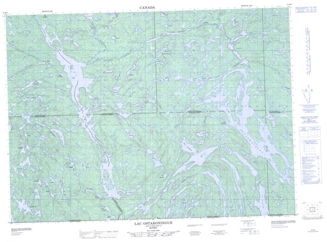 Lac Ostaboningue Topographic Paper Map 031M02 at 1:50,000 scale
