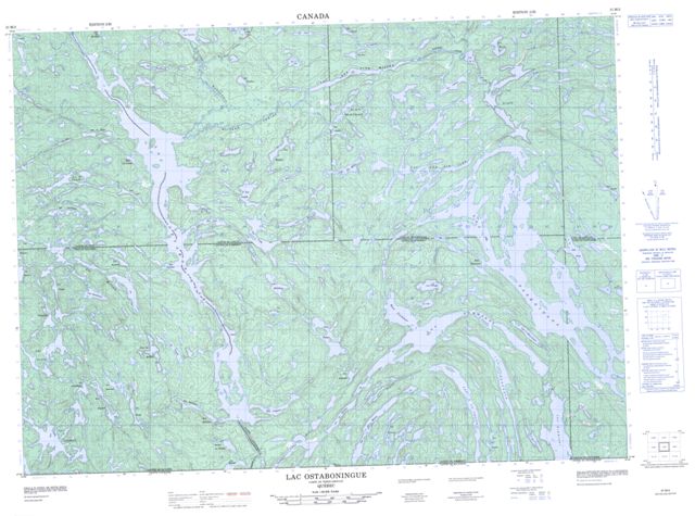 Lac Ostaboningue Topographic Paper Map 031M02 at 1:50,000 scale