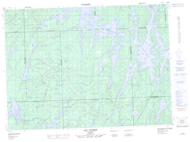 Lac Nodier Topographic Paper Map 031M09 at 1:50,000 scale