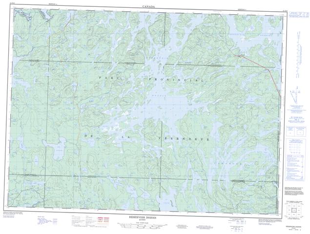 Reservoir Dozois Topographic Paper Map 031N06 at 1:50,000 scale