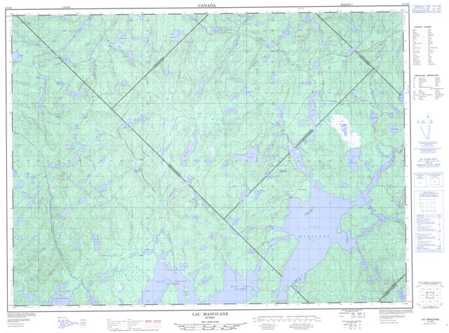 Lac Manouane Topographic Paper Map 031O09 at 1:50,000 scale