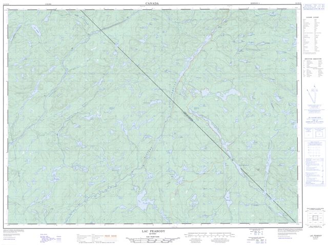 Lac Peabody Topographic Paper Map 031O10 at 1:50,000 scale