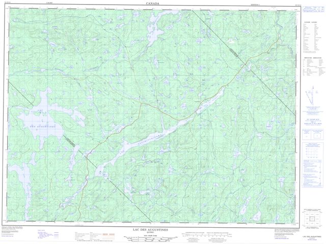 Lac Des Augustines Topographic Paper Map 031O12 at 1:50,000 scale