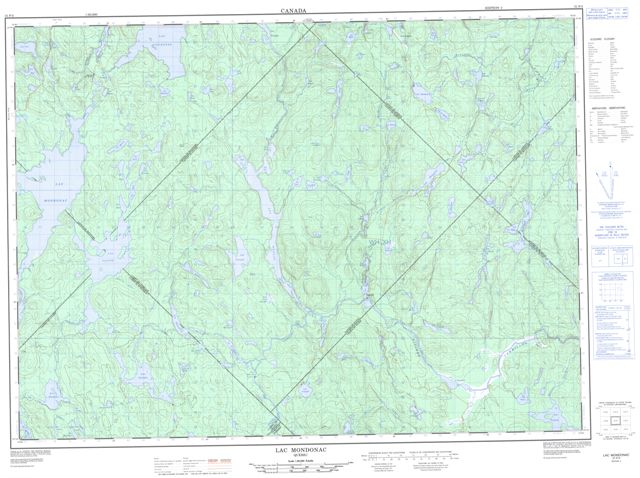 Lac Mondonac Topographic Paper Map 031P05 at 1:50,000 scale
