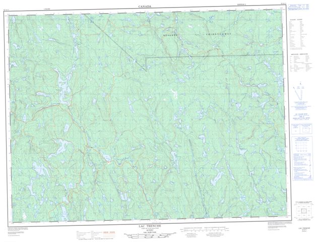 Lac Trenche Topographic Paper Map 032A11 at 1:50,000 scale