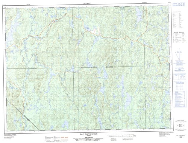 Lac Gastonguay Topographic Paper Map 032A12 at 1:50,000 scale