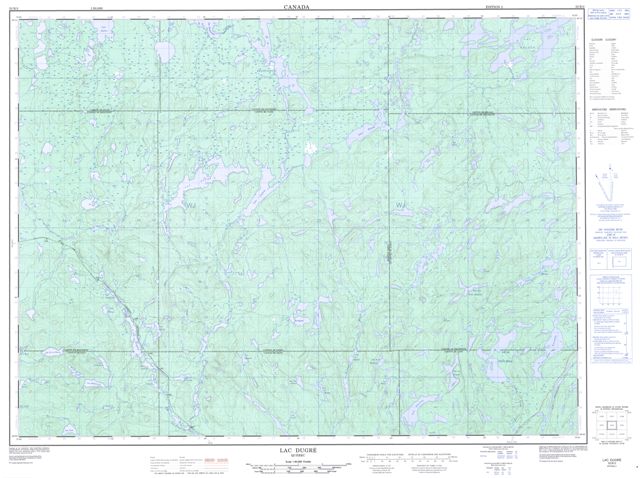 Lac Dugre Topographic Paper Map 032B02 at 1:50,000 scale