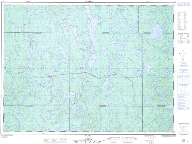 Clova Topographic Paper Map 032B03 at 1:50,000 scale