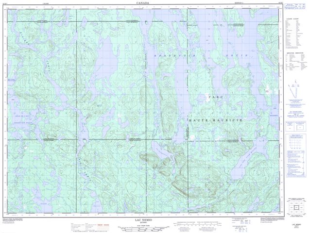 Lac Nemio Topographic Paper Map 032B07 at 1:50,000 scale