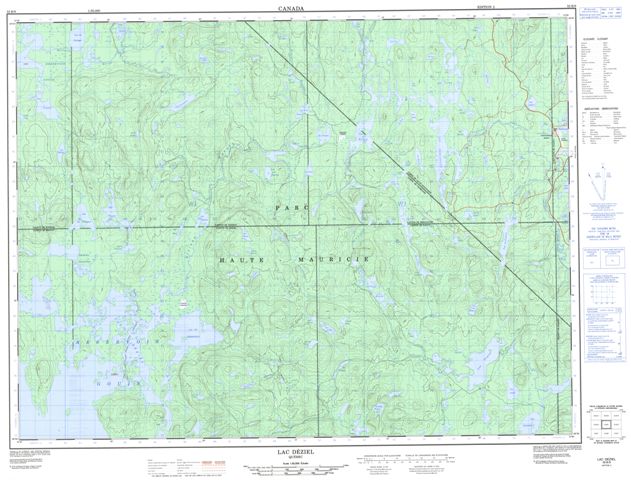 Lac Deziel Topographic Paper Map 032B09 at 1:50,000 scale