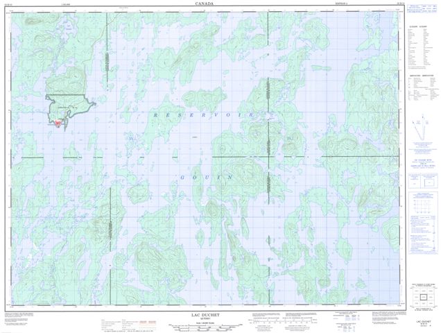 Lac Duchet Topographic Paper Map 032B10 at 1:50,000 scale