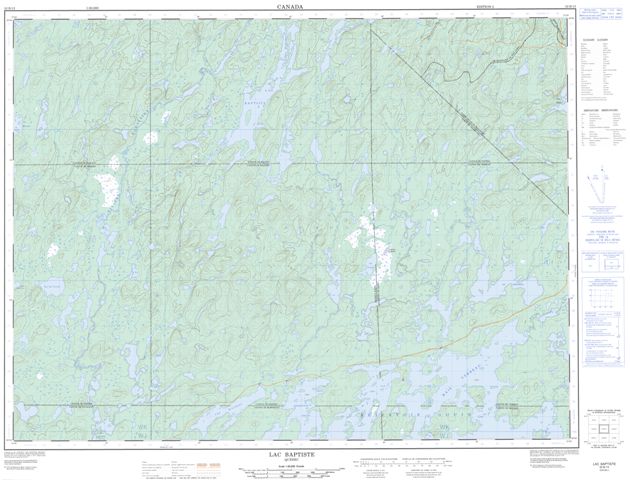 Lac Baptiste Topographic Paper Map 032B15 at 1:50,000 scale