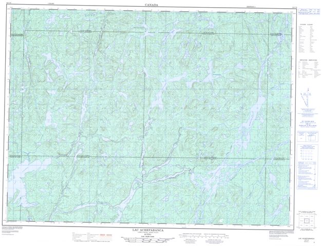Lac Achepabanca Topographic Paper Map 032C09 at 1:50,000 scale