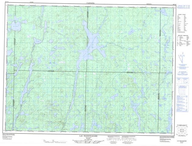 Lac Wetetnagami Topographic Paper Map 032C16 at 1:50,000 scale