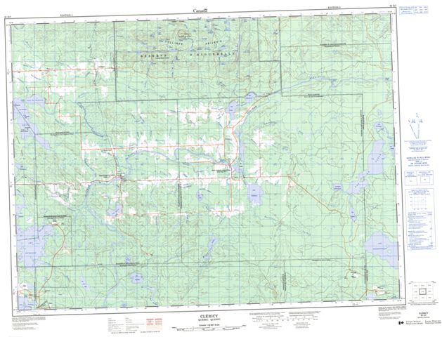 Clericy Topographic Paper Map 032D07 at 1:50,000 scale