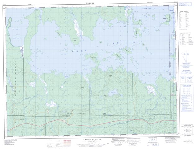 Lightning River Topographic Paper Map 032D12 at 1:50,000 scale