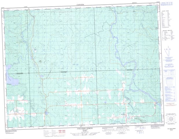 Collines Gemini Topographic Paper Map 032D16 at 1:50,000 scale
