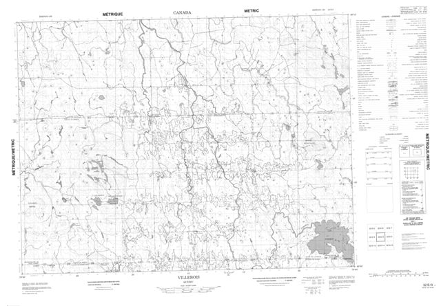 Villebois Topographic Paper Map 032E03 at 1:50,000 scale