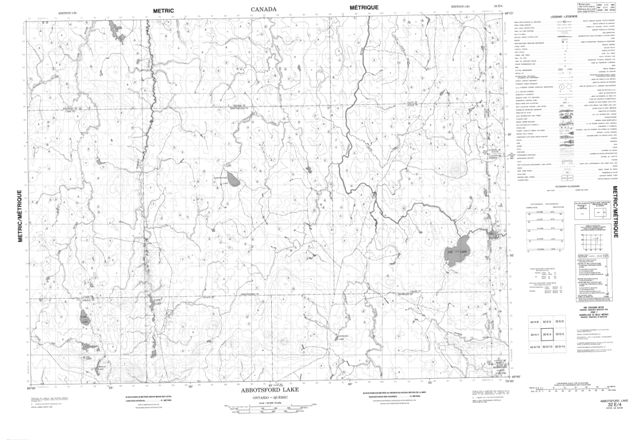 Abbotsford Lake Topographic Paper Map 032E04 at 1:50,000 scale