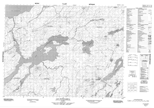 Lac Pusticamica Topographic Paper Map 032F08 at 1:50,000 scale