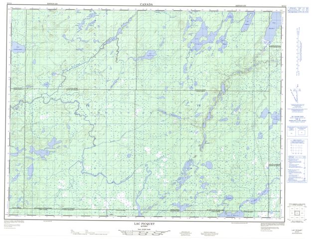 Lac Picquet Topographic Paper Map 032G04 at 1:50,000 scale